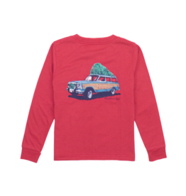 BOYS HOLIDAY RUN LONG SLEEVE CABERNET TEE