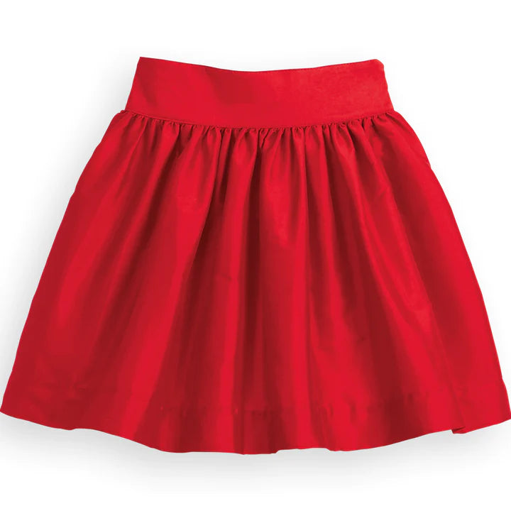 RED TAFFETA PARTY SKIRT