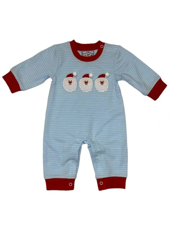 SANTA APPLIQUE BOYS ROMPER