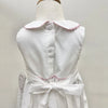 WHITE DRESS WITH PINK EMBROIDERED HYDRANGEA