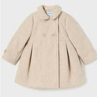 OATMEAL PLEATED WOOLEN  COAT