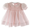 PINK SMOCKED DRESS BLOOMERS AND BONNET SET