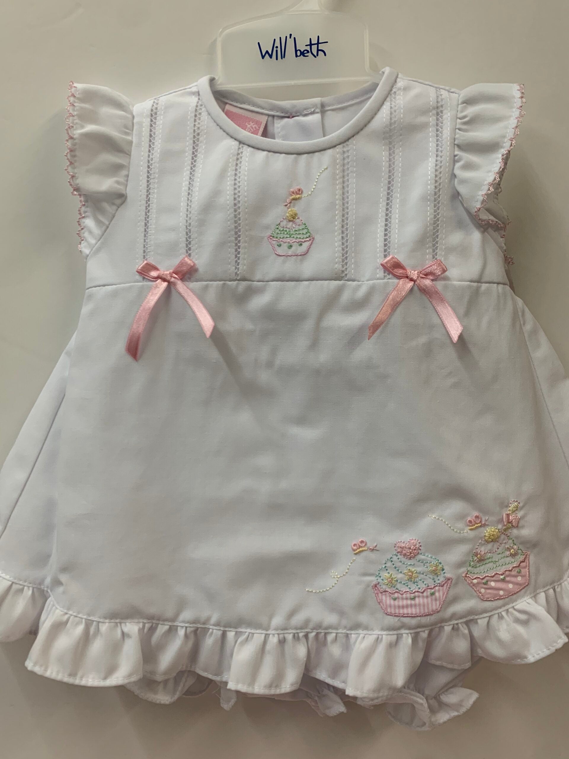 2 PIECE CUPCAKE EMBROIDERED DRESS WITH PANTIES