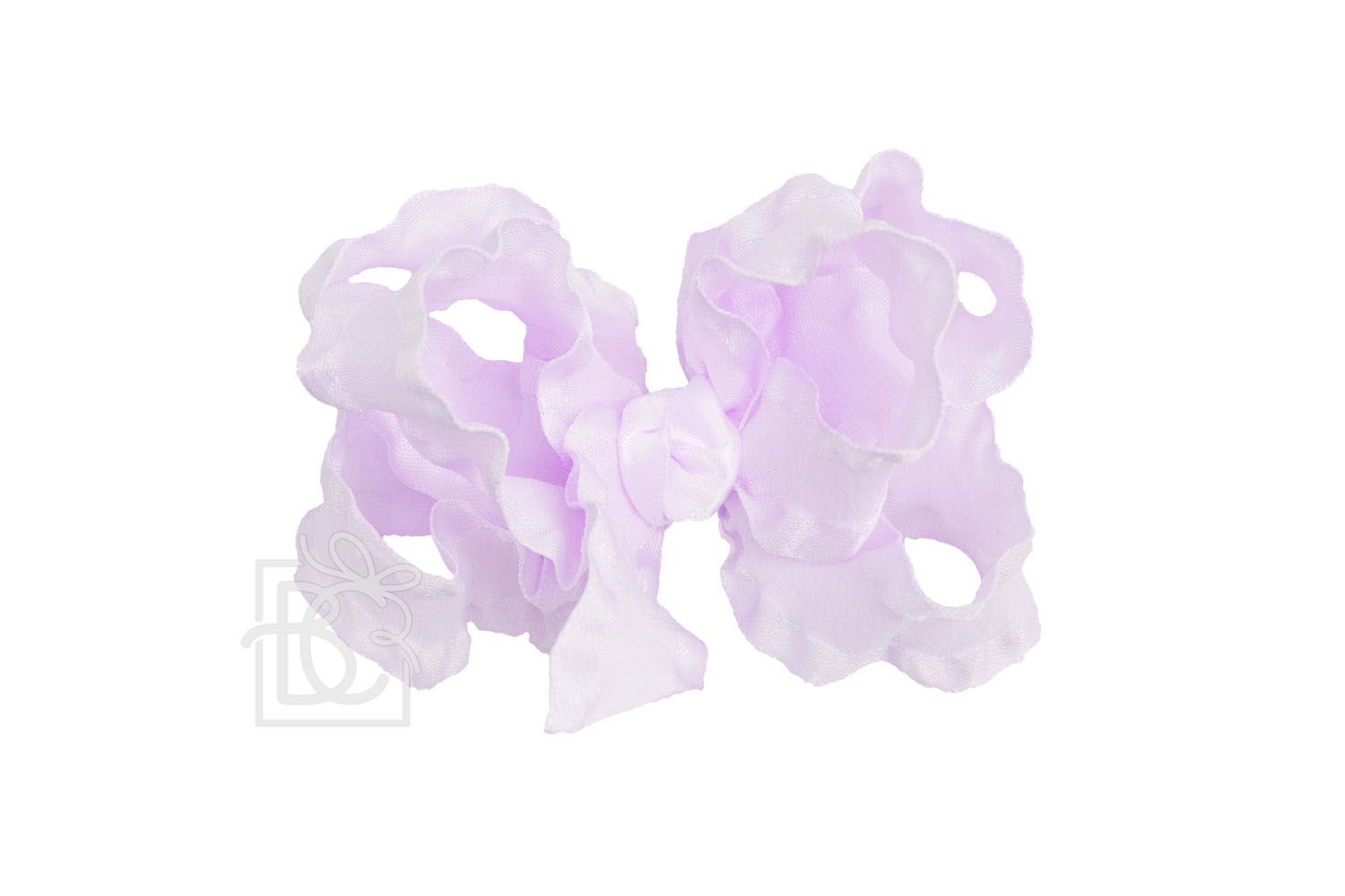 LIGHT ORCHID 3.5 INCH DOUBLE RUFFLE BOW