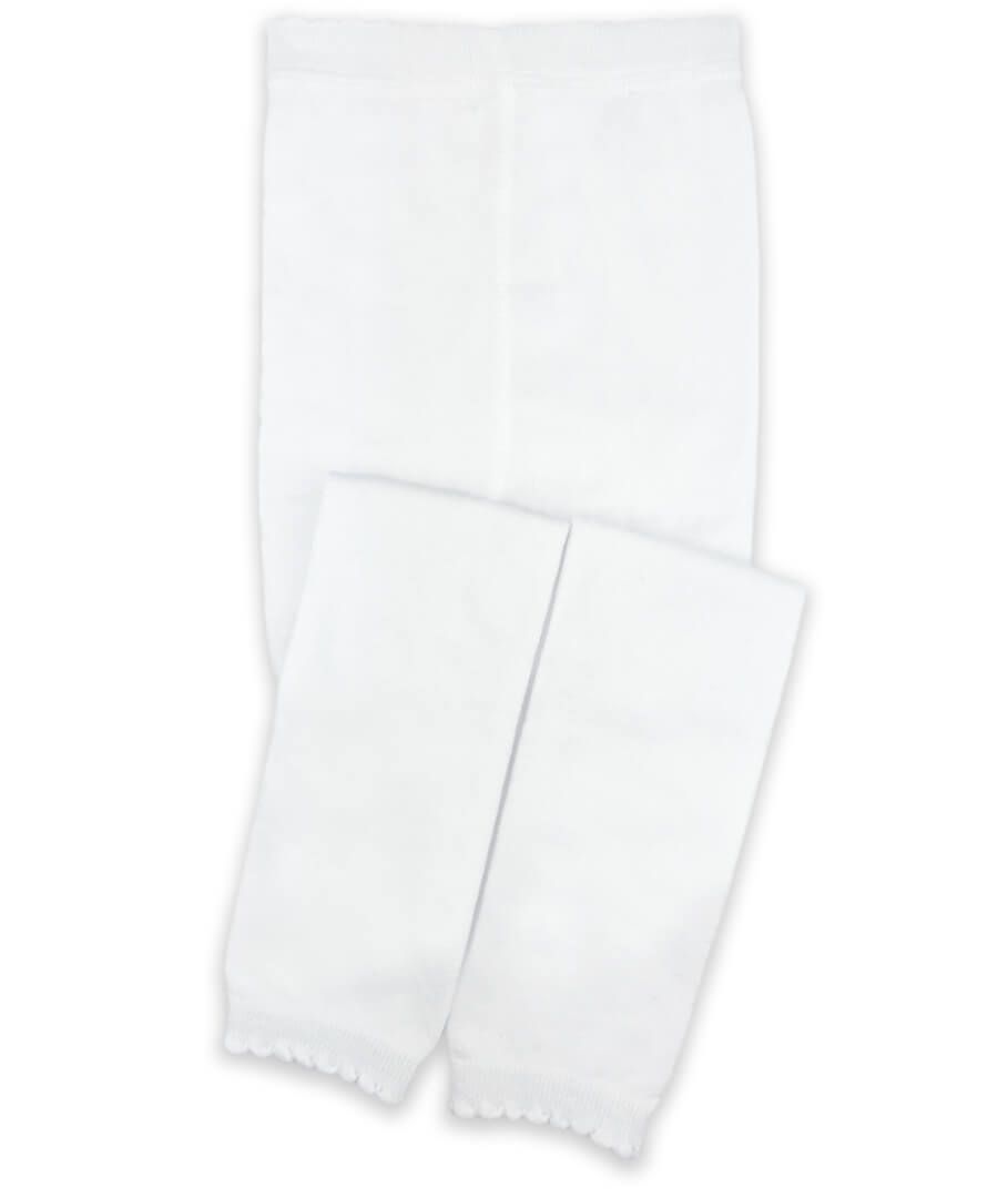 Scallop Pima Cotton Footless Tights