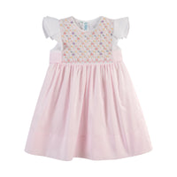 GIRLS FLORAL HAND SMOCKED DRESS