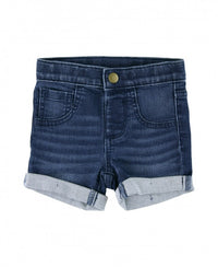 MEDIUM WASH GIRLS' STRETCH DENIM SHORTS