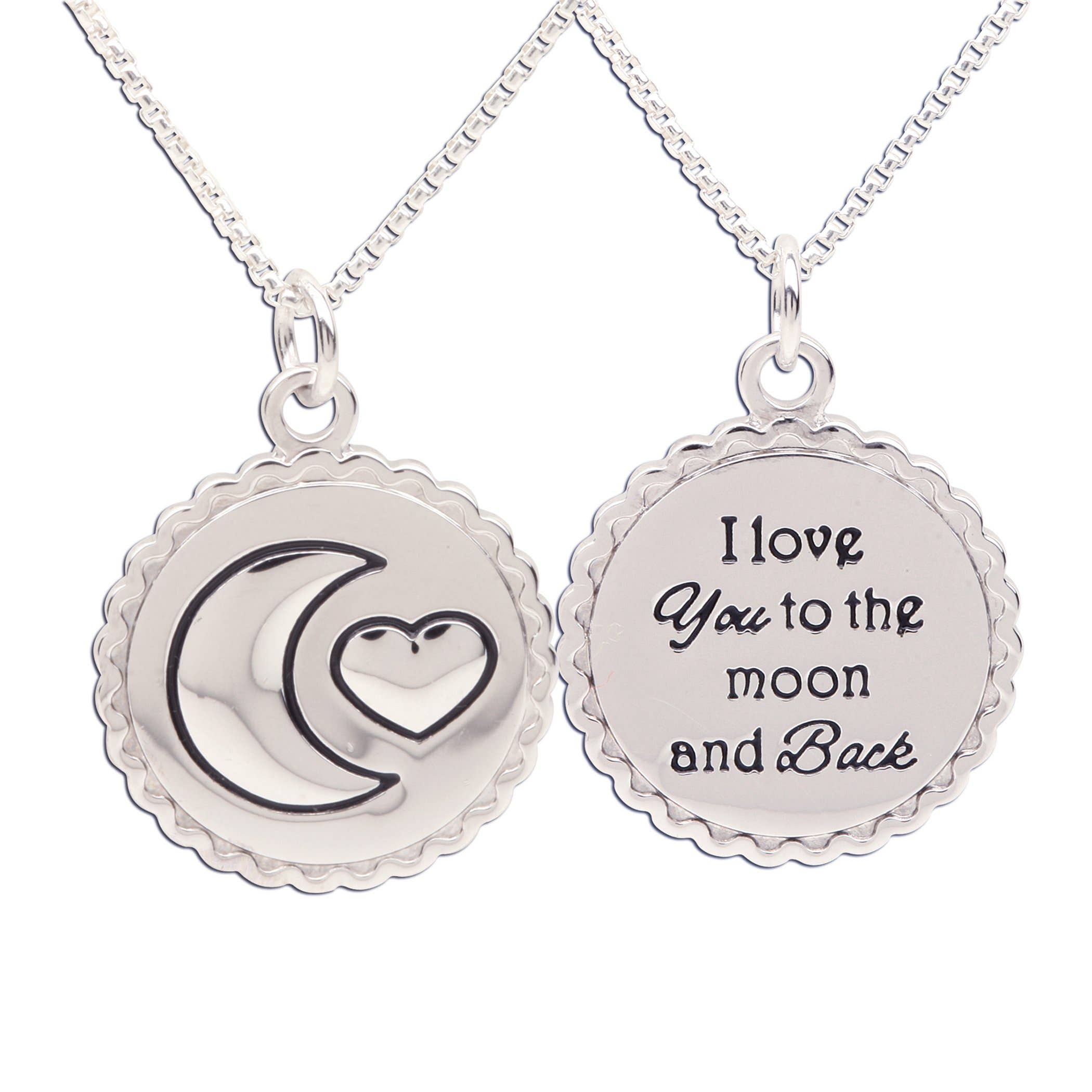 STERLING SILVER KIDS I LOVE YOU TO THE MOON & BACK NECKLACE