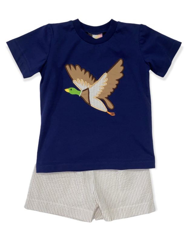 MALLARD APPLIQUE BOYS SHORT SET