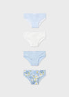 4 PACK COTTON GIRLS BRIEFS