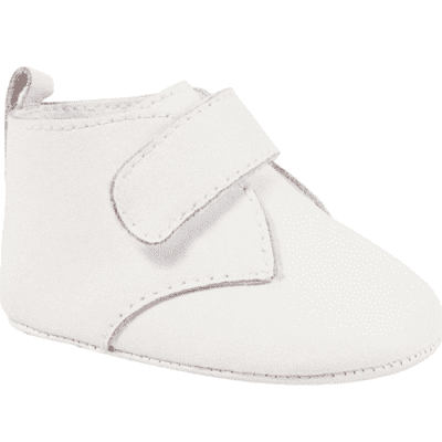 JOHN WHITE LEATHER MONOGRAMMABLE BABY SHOE