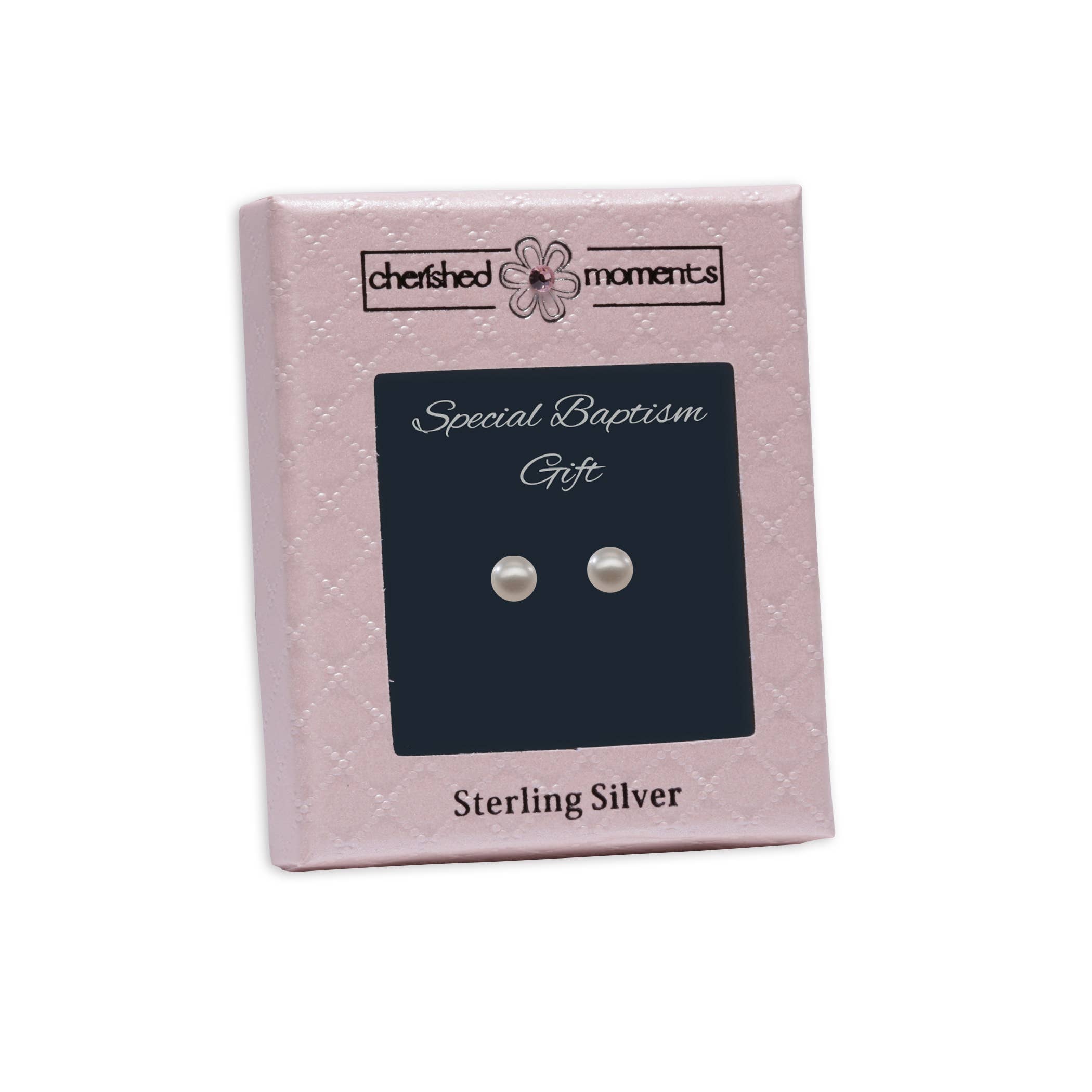 STERLING SILVER BABY BAPTISM PEARL EARRINGS CHRISTENING GIFT