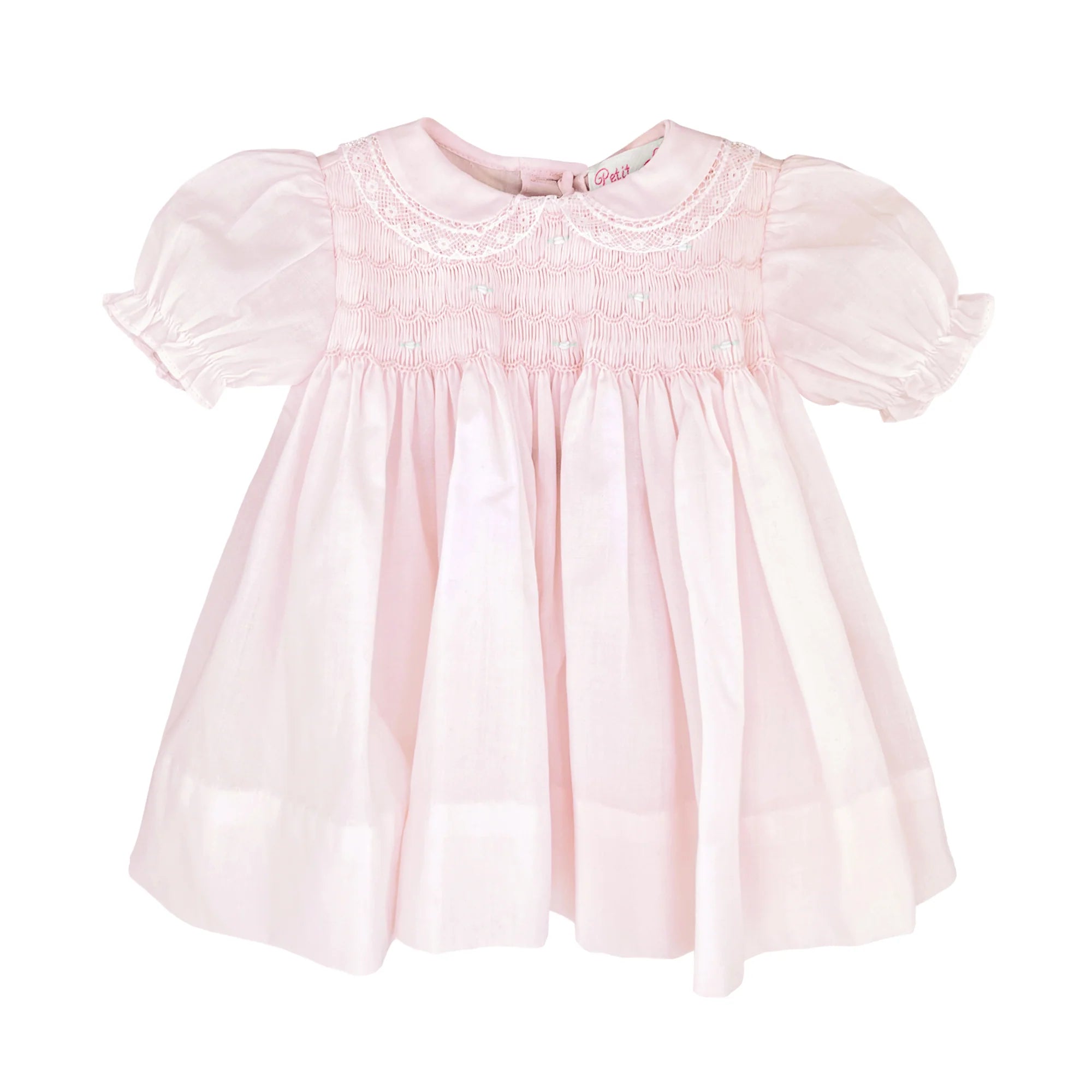 LACE SMOCKED BABY GIRLS DRESS