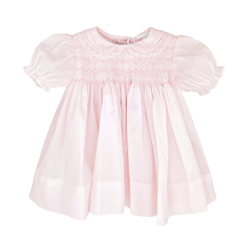 LACE SMOCKED BABY GIRLS DRESS
