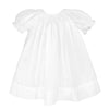 BABY GIRL WHITE WAVE SMOCKED DAYGOWN WITH MATCHING BONNET