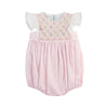 BABY GIRL FLORAL HAND SMOCKED BUBBLE