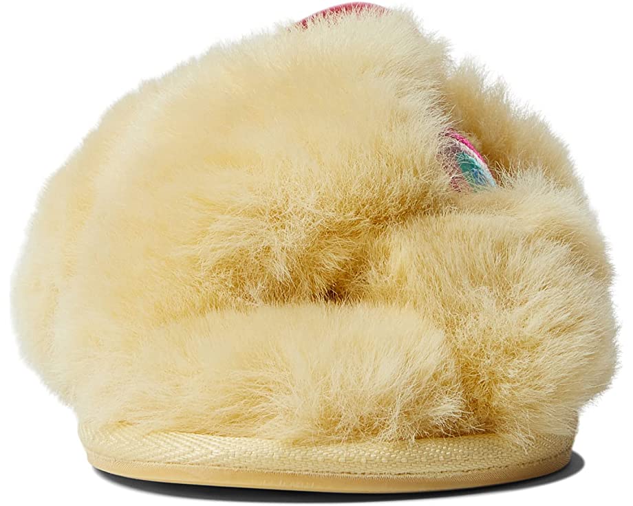 KORA FAUX FUR CROSS STRAP SLIPPER