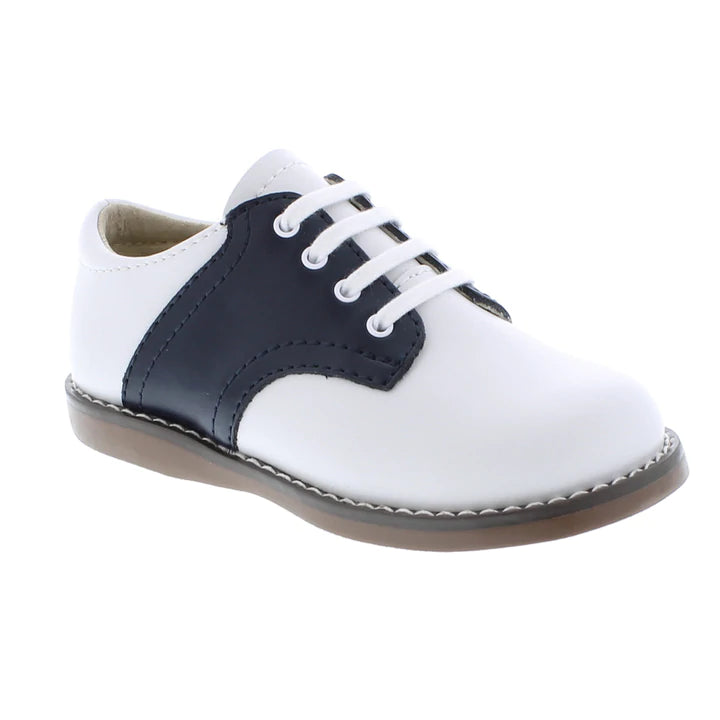 CHEER WHITE AND NAVY CLASSIC SADDLE OXFORD SHOE