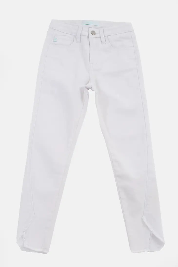WHITE HIGH RISE ANKLE SKINNY JEAN