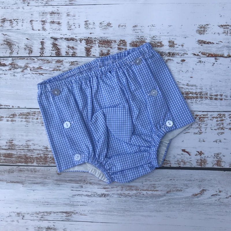 Blue Gingham Diaper Cover