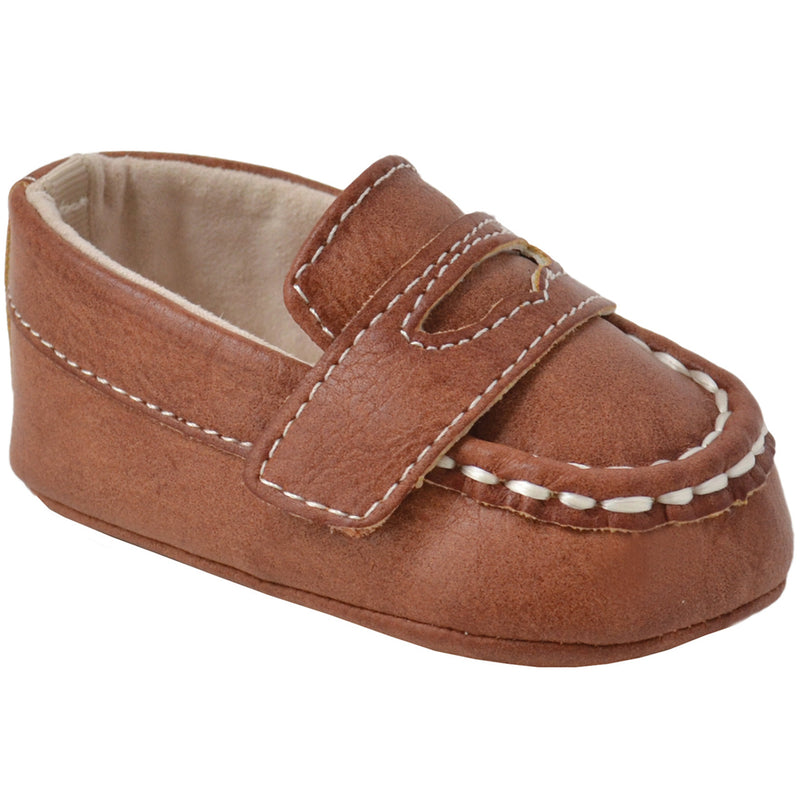 ANTHONY BROWN SOFT SOLE PENNY LOAFER BABY SHOE
