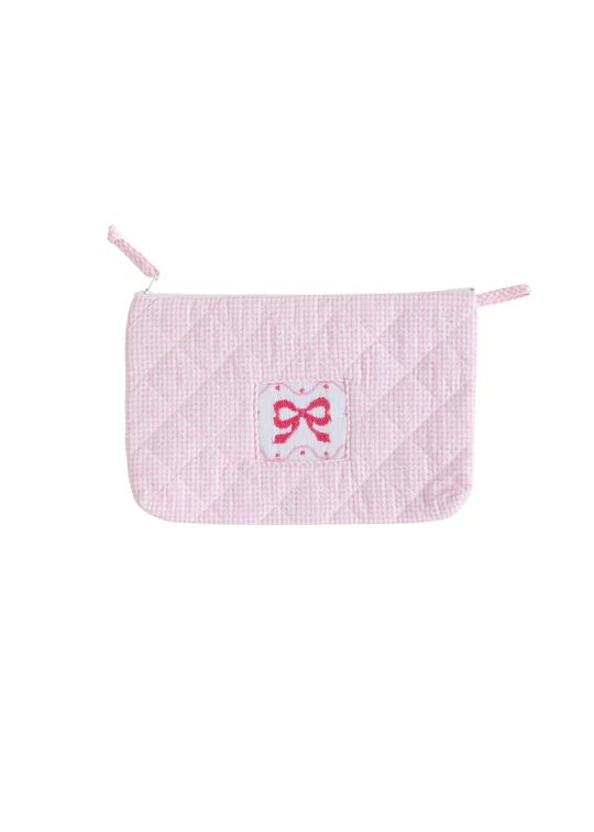 SMOCKED BOW QUILTED LUGGAGE