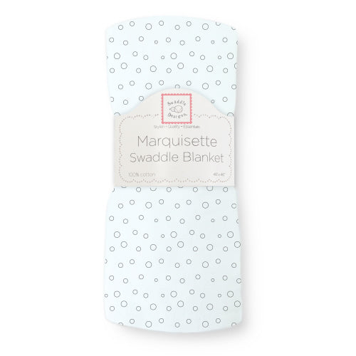 Marquisette Swaddle Blanket -Bubble Dots, Soft Blue