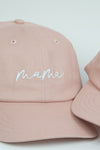 MAMA SCRIPT EMBROIDERED BASEBALL CAP