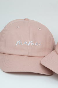 MAMA SCRIPT EMBROIDERED BASEBALL CAP