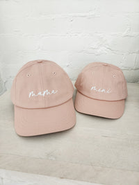 MAMA SCRIPT EMBROIDERED BASEBALL CAP