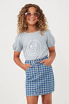 WINKY FACE TEXTURED STRIPE SHIRT
