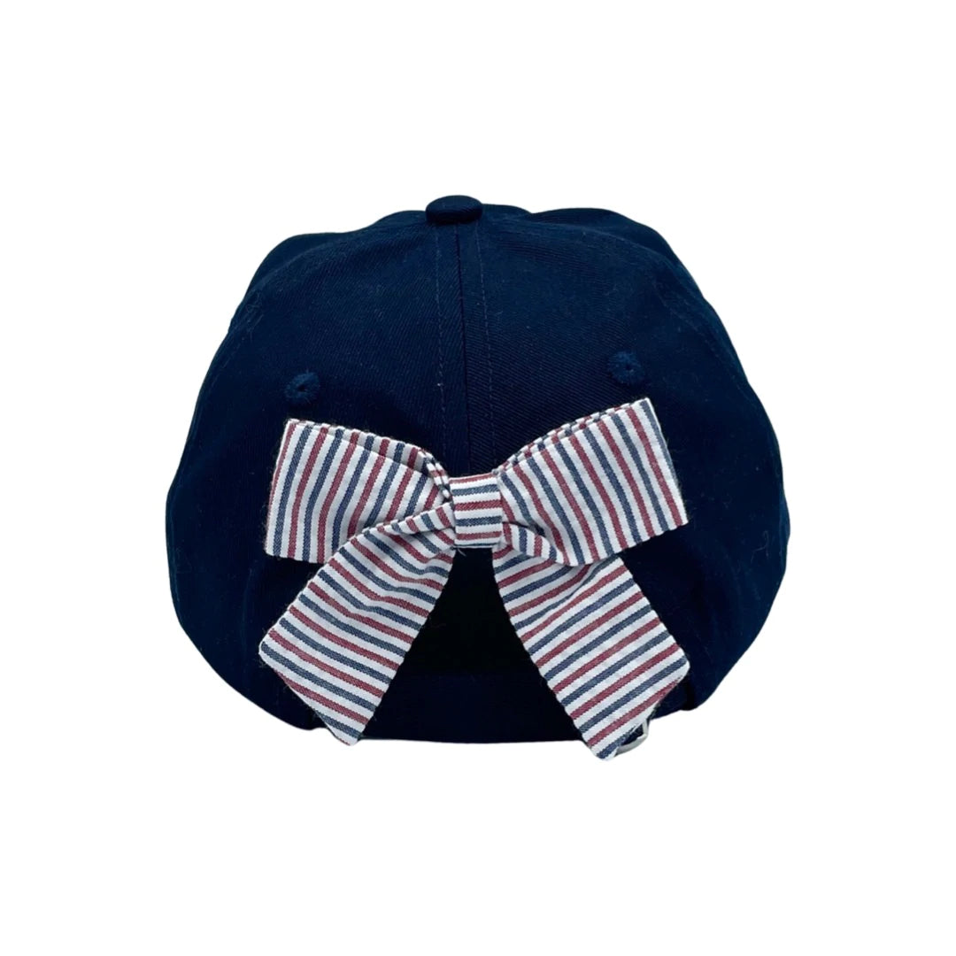 Customizable Bow Baseball Hat in Americana (Girls)