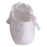 KARA SATIN RUFFLED STRAP MONOGRAMMABLE BABY SHOE