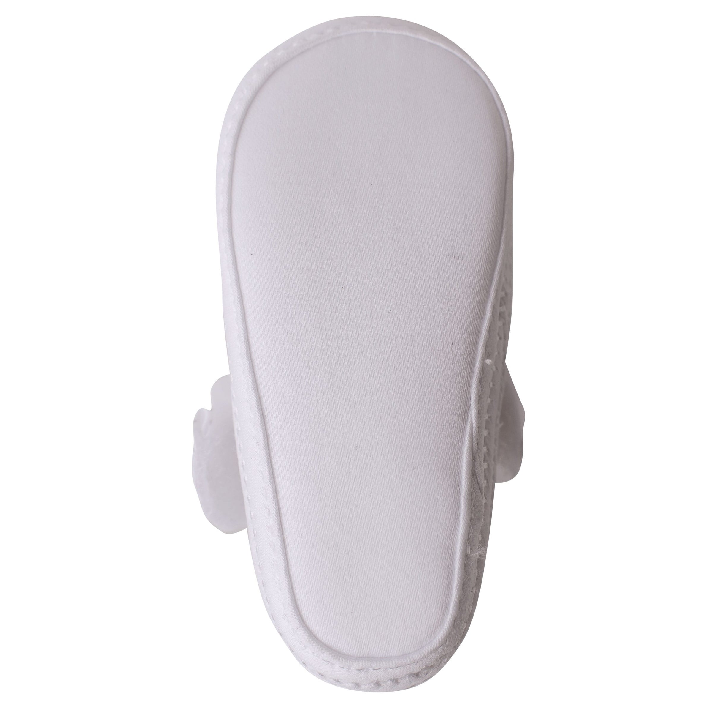 KARA SATIN RUFFLED STRAP MONOGRAMMABLE BABY SHOE