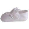 KARA SATIN RUFFLED STRAP MONOGRAMMABLE BABY SHOE