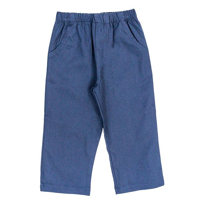 BOYS NAVY TWILL ELASTIC WAIST PANTS