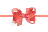 LYCRA PANTYHOSE HEADBAND WITH 3.5 INCH BOW ATTACHED (MULTIPLE COLORS)
