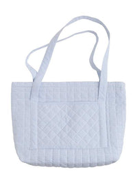 Light Blue Gingham Quilted Luggage