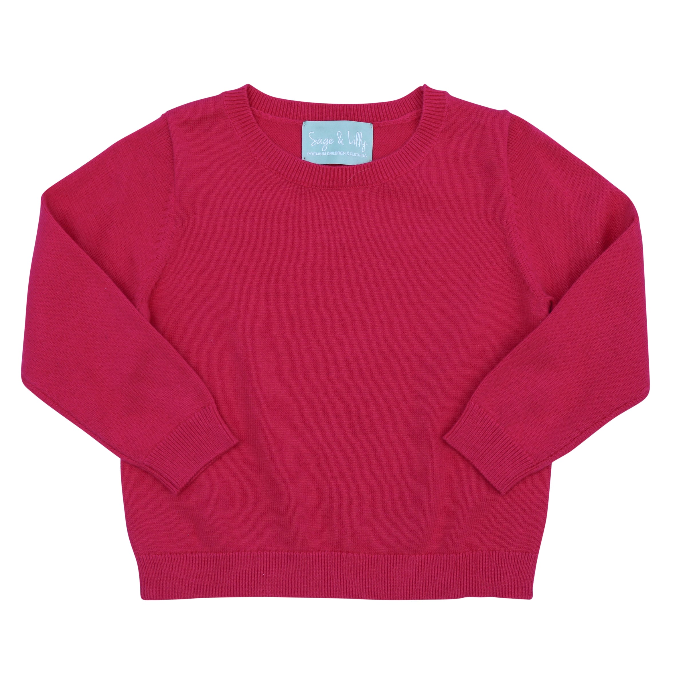 FUCHSIA COTTON CREWNECK SWEATER