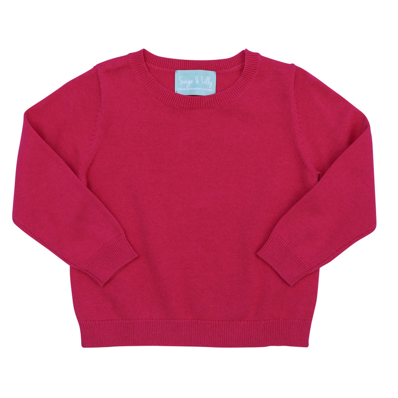 FUCHSIA COTTON CREWNECK SWEATER