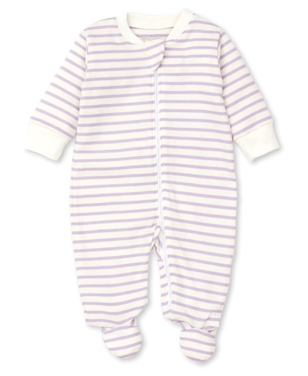 KISSY LOVE BASIC STRIPES ZIP FOOTIE
