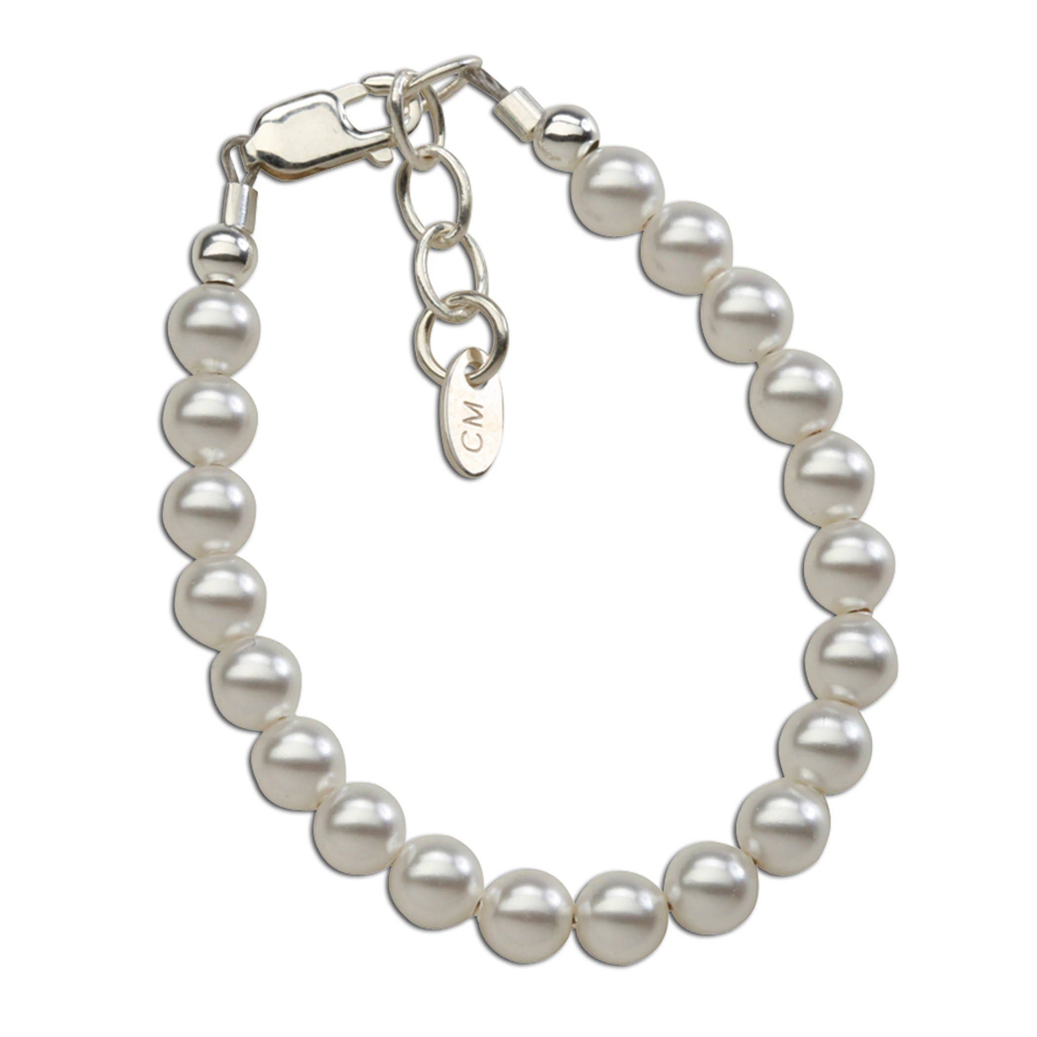 SERENITY STERLING SILVER PEARL BABY AND CHILD'S BRACELET