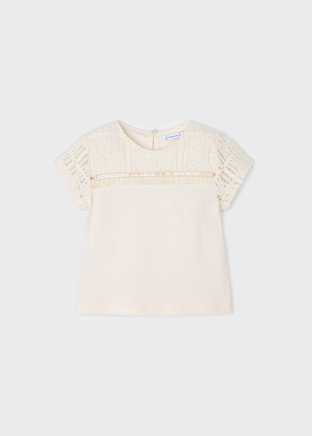 GIRLS CROCHET TOP COTTON TEE