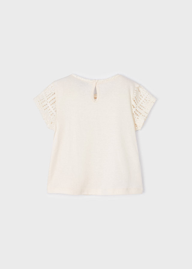 GIRLS CROCHET TOP COTTON TEE