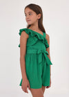 TWEEN GREEN CREPE ROMPER