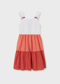TWEEN COLOR BLOCK PEEP BACK DRESS
