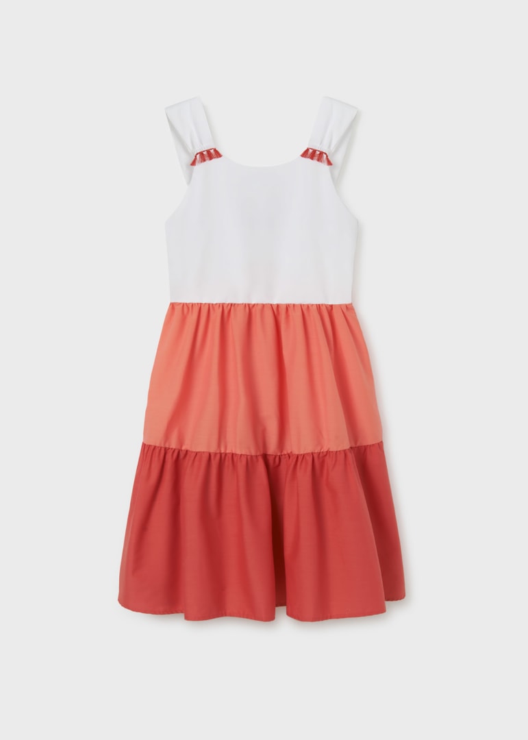 TWEEN COLOR BLOCK PEEP BACK DRESS