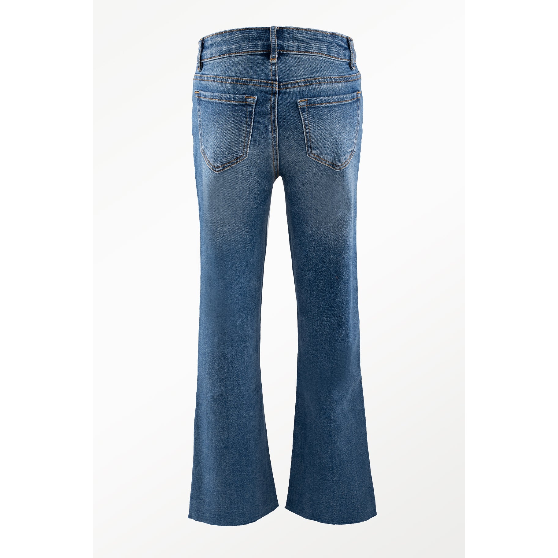 Tweens High Rise Crop Falre Jeans with Knee Splits