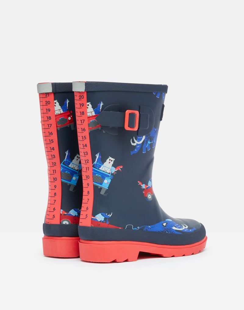 NAVY ANIMALS PRINTED RAIN BOOT