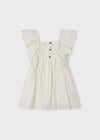 EMBROIDERED MOTIF RUFFLED DRESS